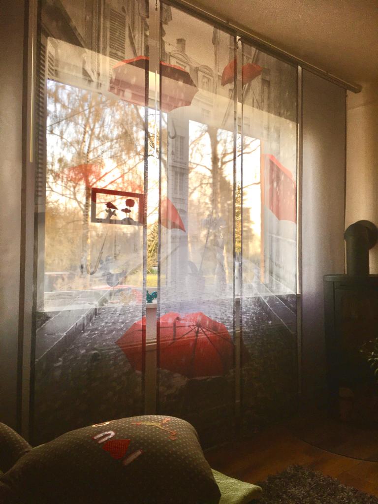 Flächenvorhang Rain Kundenfoto transparent